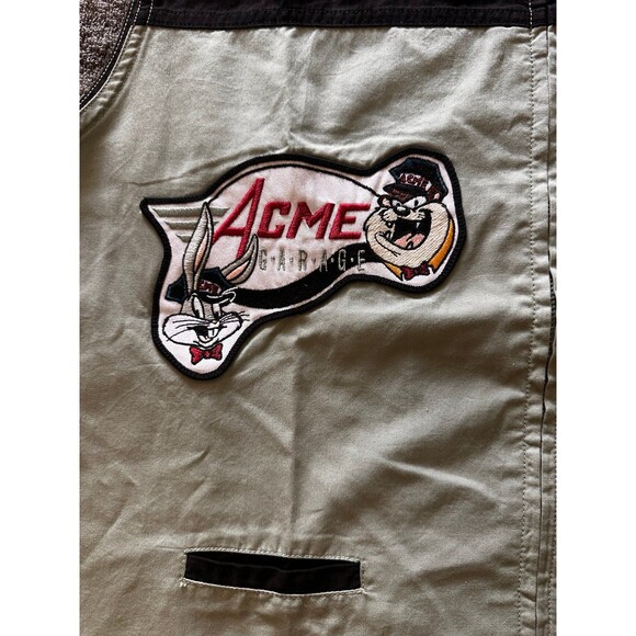 Looney Tunes Acme Garage VTG Embroidered Full Zip Shirt/Vest Taz Bugs Tweety LG - Picture 11 of 11